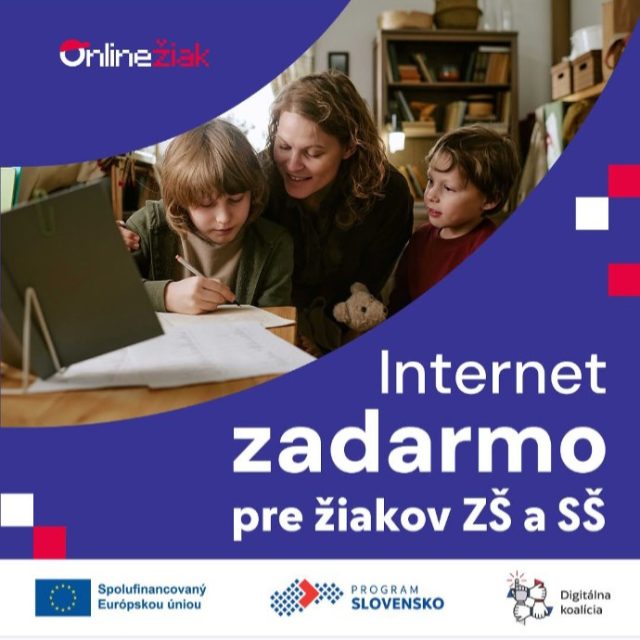 Internet do domácnosti na 24 mesiacov za 0 € pre oprávnených žiakov